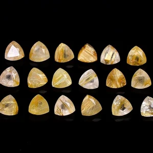 Piedras preciosas sueltas de rutilo dorado natural corte facetado de 6 mm a 15 mm - Imagen 1 de 3