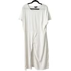 Universal Standard White Dolman Sleeve Front Slit Oversized Caftan Dress Small