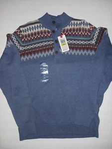 Izod Saltwater $70 msrp! Harbor Fairisle Anchor Men’s Sweater Knit Medium - Picture 1 of 3