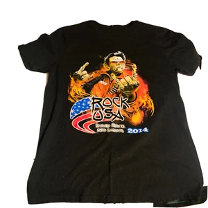 Rock USA men’s black T-shirt size medium Rob zombie slayer 2014 - Picture 1 of 6