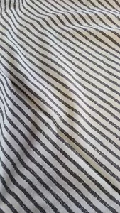 Lots of 3 yards Jacquard stripes Knit Fabric Ivory-Grey sold by lots 3 Yards - Picture 1 of 3