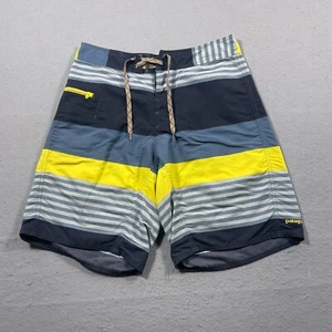 Patagonia shorts Men Size 31 Wavefarer Blue Striped Board Shorts Swim Trunks - Picture 1 of 9