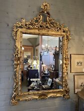 Vintage Carved Gilt Frame Italian Louis XV Style Wall Mirror