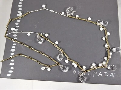  Collar colgante SILPADA PLATA ESTERLINA LATÓN VIDRIO PERLA "TIEMPO DE FIESTA" N2732 Foto 1 de 4