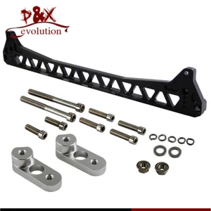 Black Rear Aluminum Subframe Brace for Honda Civic Del Sol CRX Acura Integra - Picture 1 of 9