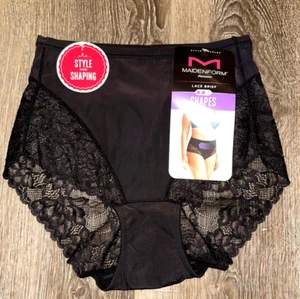 Calzoncillo Maidenform Shapes Shapewear de encaje de control firme negro pequeño FLSL02 - Imagen 1 de 5