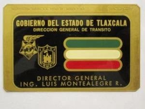 OBSOLETA DÉCADA DE 1960 TLAXCALA MÉXICO DIRECTOR GENERAL POLICÍA MEXICANA INSIGNIA IDENTIFICACIÓN POLICÍA - Imagen 1 de 1