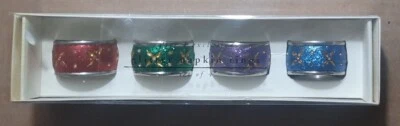 Napkin Ring Pier 1 Exclusive Glitter Napkin Rings Set of 4 Nickel Plated - Изображение 1 из 4