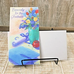 Portatarjetas de felicitación de graduación Hallmark azul floral felicitaciones - Imagen 1 de 6