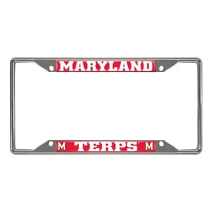 Fanmats NCAA Maryland Terrapins Chrome Metal License Plate Frame  - Picture 1 of 2