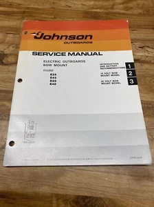 Johnson Electric Boat Outboard Boat Motor Service Manual, Bow E25, E45, E28, E48 - Imagen 1 de 6