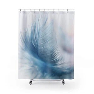 Blue Feather Art Shower Curtains - Picture 1 of 5