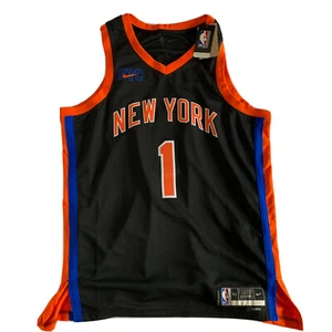 Nike New York Knicks Obi Toppin NBA Jersey #1 Uomo 52 XL City Swingman Nero Nuovo con etichette - Foto 1 di 9