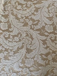 Cotton Tablecloth 57" x 114" & 12 19"x19" Napkins Floral Gold - Picture 1 of 9