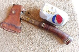 ESTWING # 24A HATCHET HAS LEATHER HANDLE & SHEATH GOOD CONDITION MADE IN USA