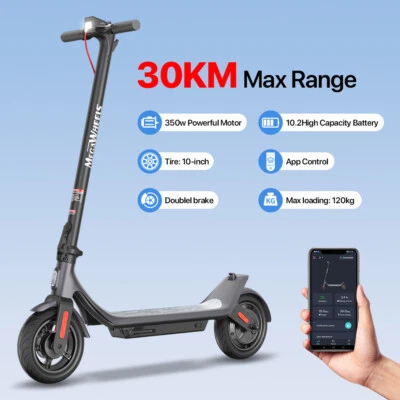 MEGAWHEELS 350W Electric Scooter 30KM Long Range Folding E-Scooter Adult Urban Commuter