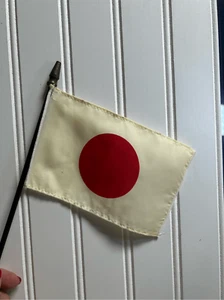 Japan Japanese Vintage Desk Table Flag with Wood Base - Picture 1 of 2