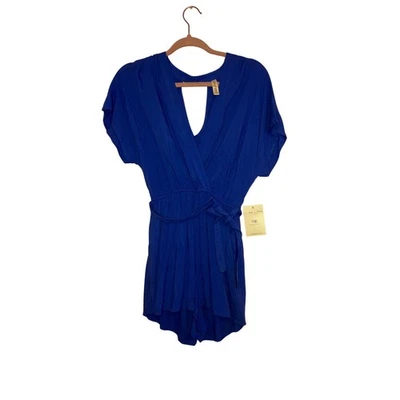 全新带标签 Bebop Royal 蓝色夏季连身裤锁眼背面 XS 码 — 第 1/4 张图片