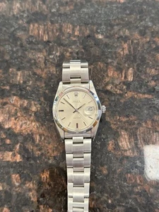 MINT ROLEX OYSTERDATE PRECISION 6694 SILVER MEN’S WATCH - Picture 1 of 3