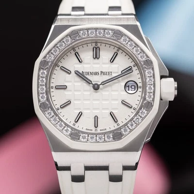 Audemars Piguet Royal Oak Offshore Diamond Bezel Silver Women's Watch - 67540SK - Image 1 of 4