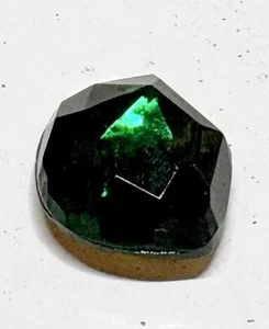 3 piedras de vidrio vintage corte cometa Art Deco joya verde esmeralda luminosa 23x 8 mm - Imagen 1 de 5