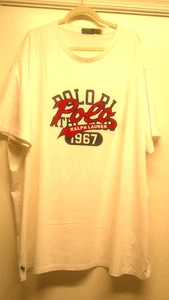 Polo Ralph Lauren Men 4XB, White T-Shirt , Center Graphic, 1967 Logo, Short Slv - Picture 1 of 8