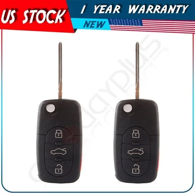 2 Remote Car Key Shell for Audi Allroad Quattro 2002 2003 2004 2005 4 Buttons - Image 1 of 4