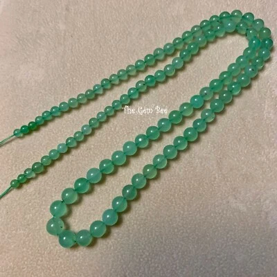 3.3mm-6.6mm Old Stock Australian Imperial Chrysoprase Sphere Bead 20 inch strand Foto 1 de 4