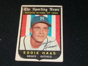 Milwaukee Braves Eddie Haas Auto Signed 1959 Topps Card #126  ROOKIE  K