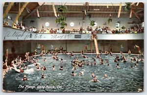 Postal 1907 Interior Sumergir Long Beach California Nadadores en Piscina O1 - Imagen 1 de 2