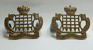 WW1 Royal Gloucestershire Hussars Collar Badge Pair 31 x 29 mm  - Foto 1 di 3
