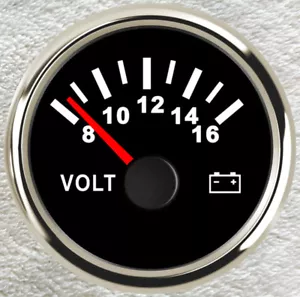 2''/52mm Volt Meter Universal Car 8-16V Illuminated Battery Condition Volt Gauge - Picture 1 of 6