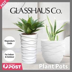 Glasshaus Plant Flower Pot Planter Home Garden Concrete Planter Indoor/Outdoor - Picture 1 of 10