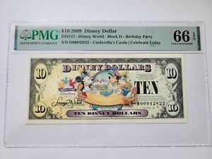 2009 PMG 66 Disney / Disneyland Dollars $10 Bill - Birthday Party