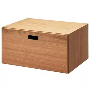 MUJI STACKABLE WOOD CHEST 1 RECTANGULAR DRAWER OAK 14 x 7 x 11 in FedEx - Picture 1 of 10