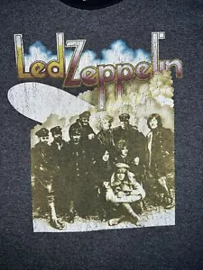 Vintage Led Zeppelin Band Graphic Made In USA Ringer T Shirt Size S - Picture 1 of 9