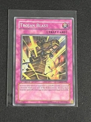 Trojan Blast 1st Edition CDIP-EN056 YuGiOh Cyberdark Impact Foil - Image 1 of 4