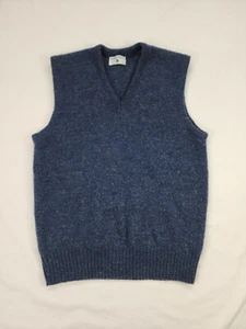Vintage Robert Bruce Vest Mens Large Blue V Neck Pullover Sleeveless Sweater USA - Picture 1 of 9