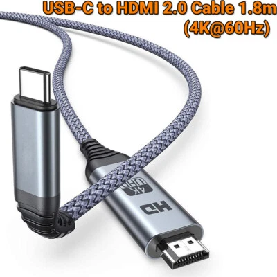 USB C to HDMI Cable 4K 60Hz Type C to HDMI 2.0 Adapter for Apple Macbook Pro Air - Image 1 of 4