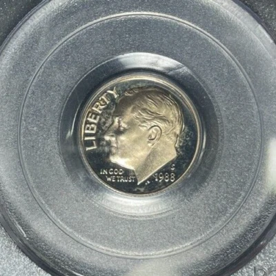 1988-S ROOSEVELT DIME - PCGS PR 69 DEEP CAM  ~BEAUTIFUL COIN~ - Image 1 of 4
