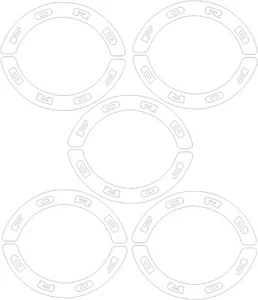 1964-67 GET 5 FORD HUBCAP DECALS - 10 1/4" F100 - ECONOLINE - GALAXIE - Picture 1 of 14