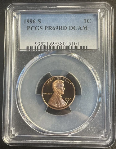 1996-S Lincoln Cent PCGS PR69RD DCAM -  #2048 Cover