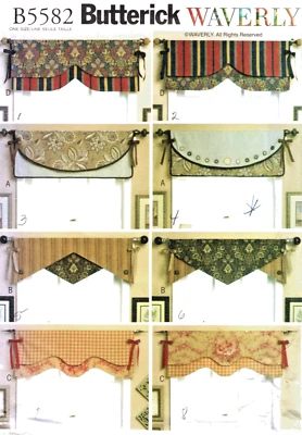 Reversible Window Valances Butterick Sewing Pattern B5582 Waverly - Image 1 of 2