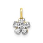 Real 10kt Yellow Gold Small CZ Flower Charm