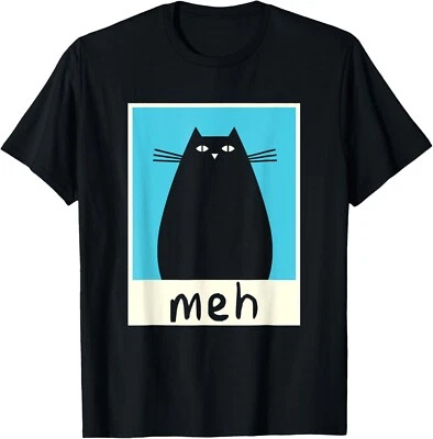 Meh Cat Shirt Meow Kitty Cat Lover Japanese Cat Kawaii Anime Gift Unisex T-Shirt - Image 1 of 4