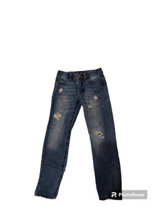 Gap Denim Regular Girlfriend Distressed Jeans Girls Size 5 Ripped - Picture 1 of 5