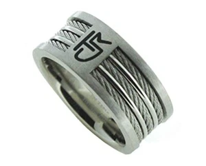Anillo de acero inoxidable mormón con cables triples tamaños J121 un momento en el tiempoLDS CTR - Imagen 1 de 5
