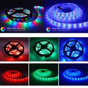 5m 12V 2835 5050 LED Strip Lights Waterproof Flexible Tape Kitchen Cabinet Light - Picture 1 of 16