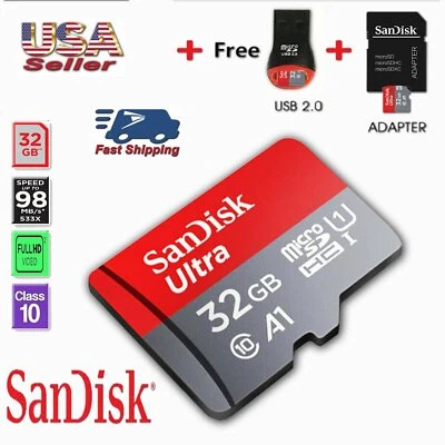 SanDisk Memoria 32GB  adaptador USB Flash Drive Class10 TF Tarjeta Micro SD Dash - Image 1 of 4