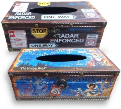 Wood Standard Tissue Box Cover -Large Wipe Dispenser Wet Wipe Case Napkin Holder - Image 1 of 4